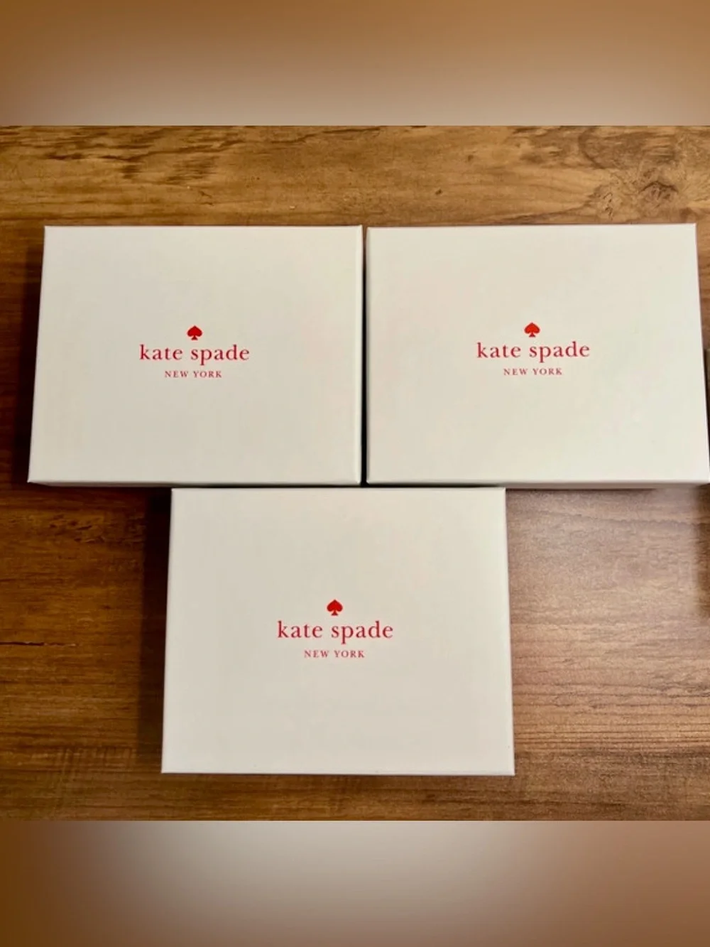 kate spade White Jewelry Boxes with Red Logo - Set of 3